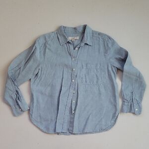 LOFT Light Blue Casual Button Down Shirt